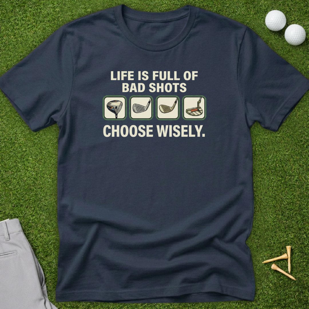 Life Is Full Of Bad Shots, Choose Wisely T-Shirt