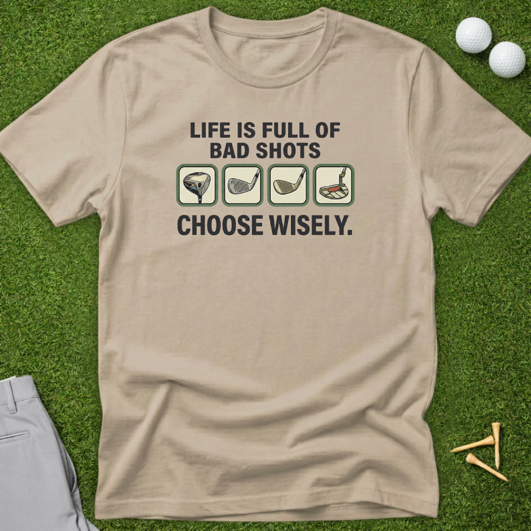 Life Is Full Of Bad Shots, Choose Wisely T-Shirt